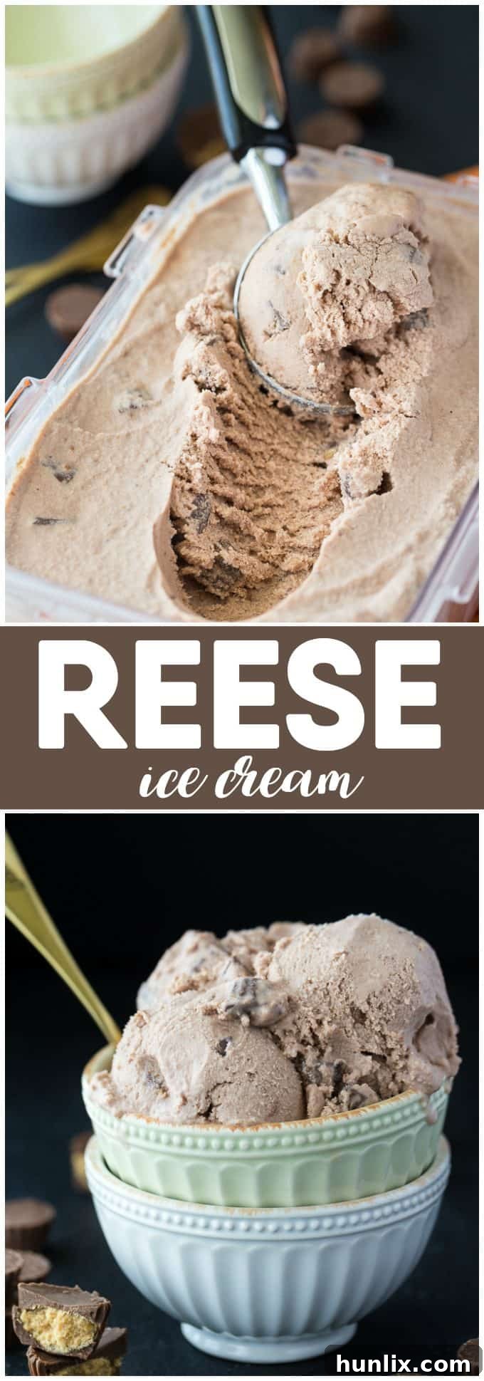 Reese's Peanut Butter Perfection 6 A vibrant collage showcasing different angles of the delightful Reese Ice Cream.