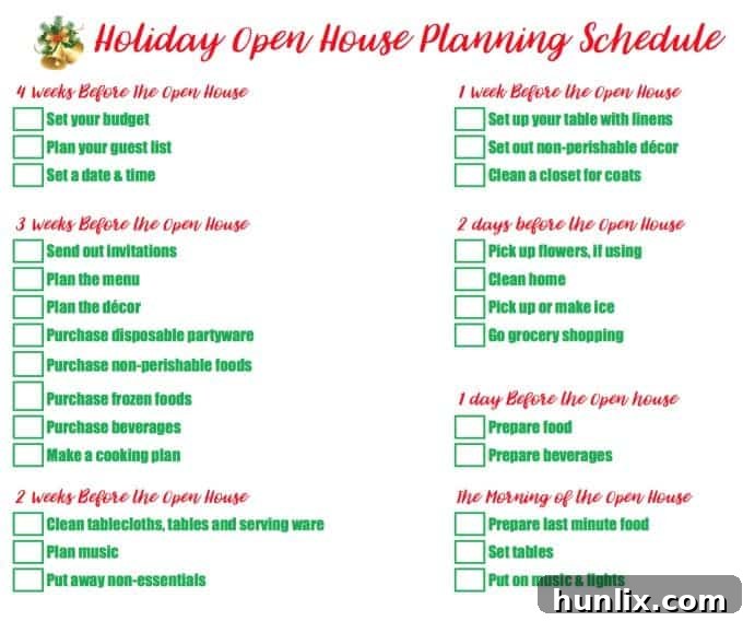 How to Plan a Holiday Open House - A step-by-step guide on how to plan a holiday open house this Christmas season with a free planning printable checklist to keep you organized.