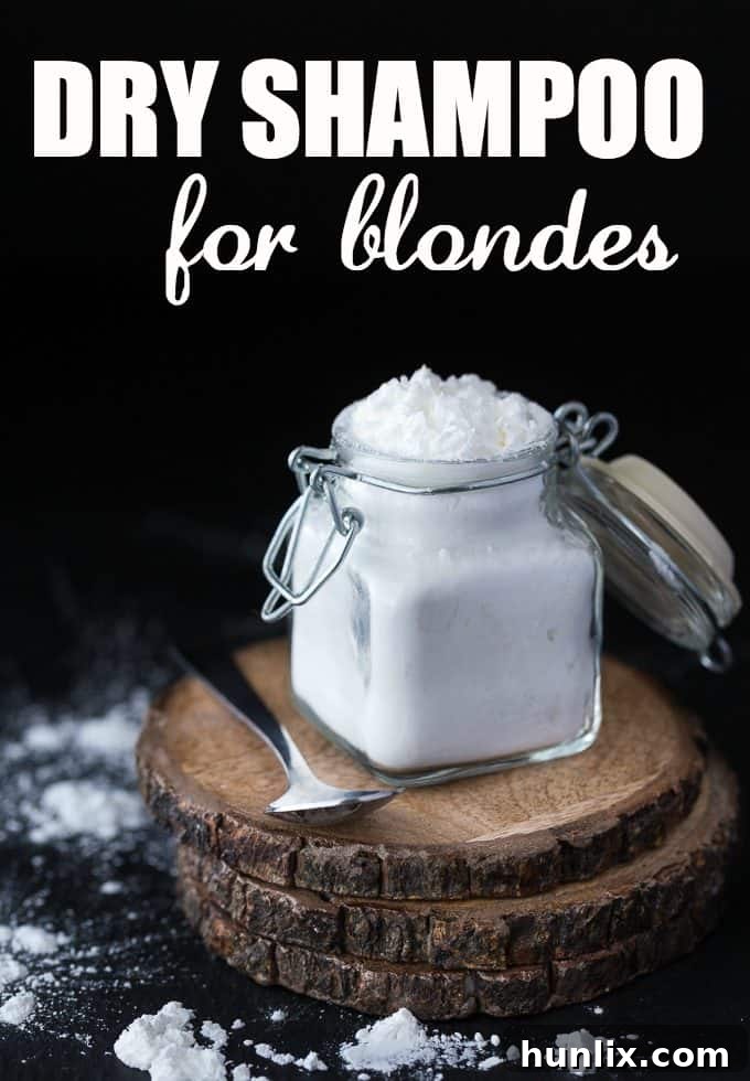 Dry Shampoo for Blondes - This easy DIY absorbs excess oil, adds volume and makes hair easy to style. It also hides dark roots!