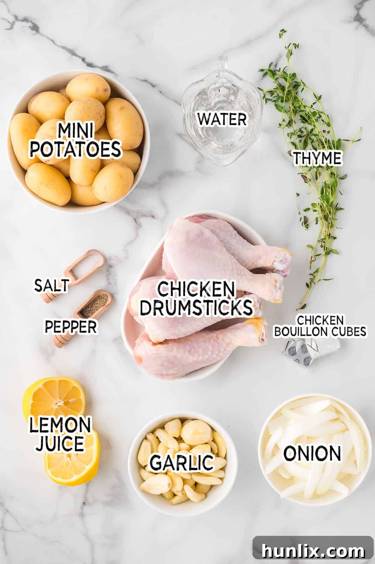 Ingredients to make slow cooker 40 clove garlic chicken.