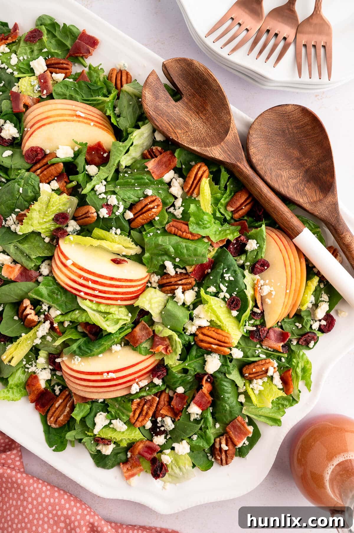 Fall salad on a platter.