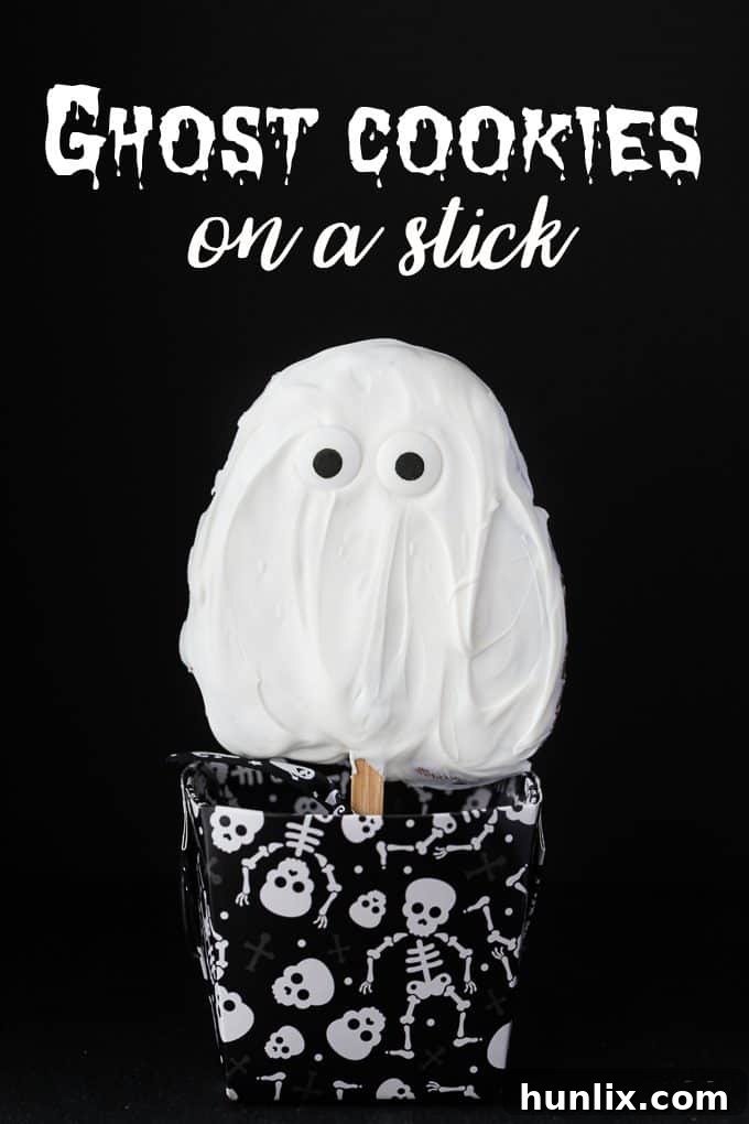 Ghost Cookie Pops 5 Ghost Cookies on a Stick - Spooky treats that are easy to make and fun to eat!