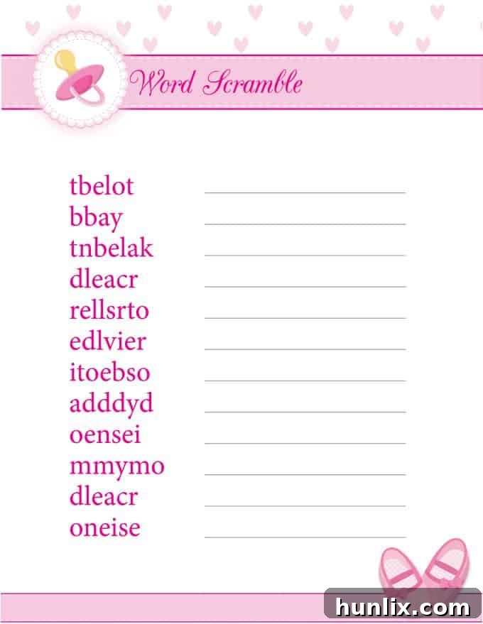 8 Adorable Free Printable Games for a Baby Girl Shower 8 8 Free Printable Baby Shower Games for Girls - Everything you need to enjoy these fun games!