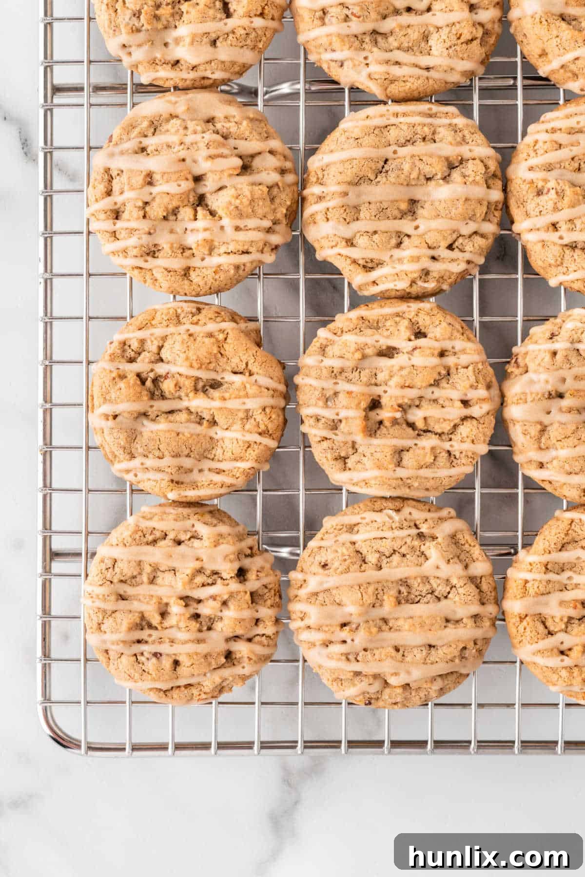 Delicious brown sugar cookies on a cooling rack, ready to be glazed or enjoyed.