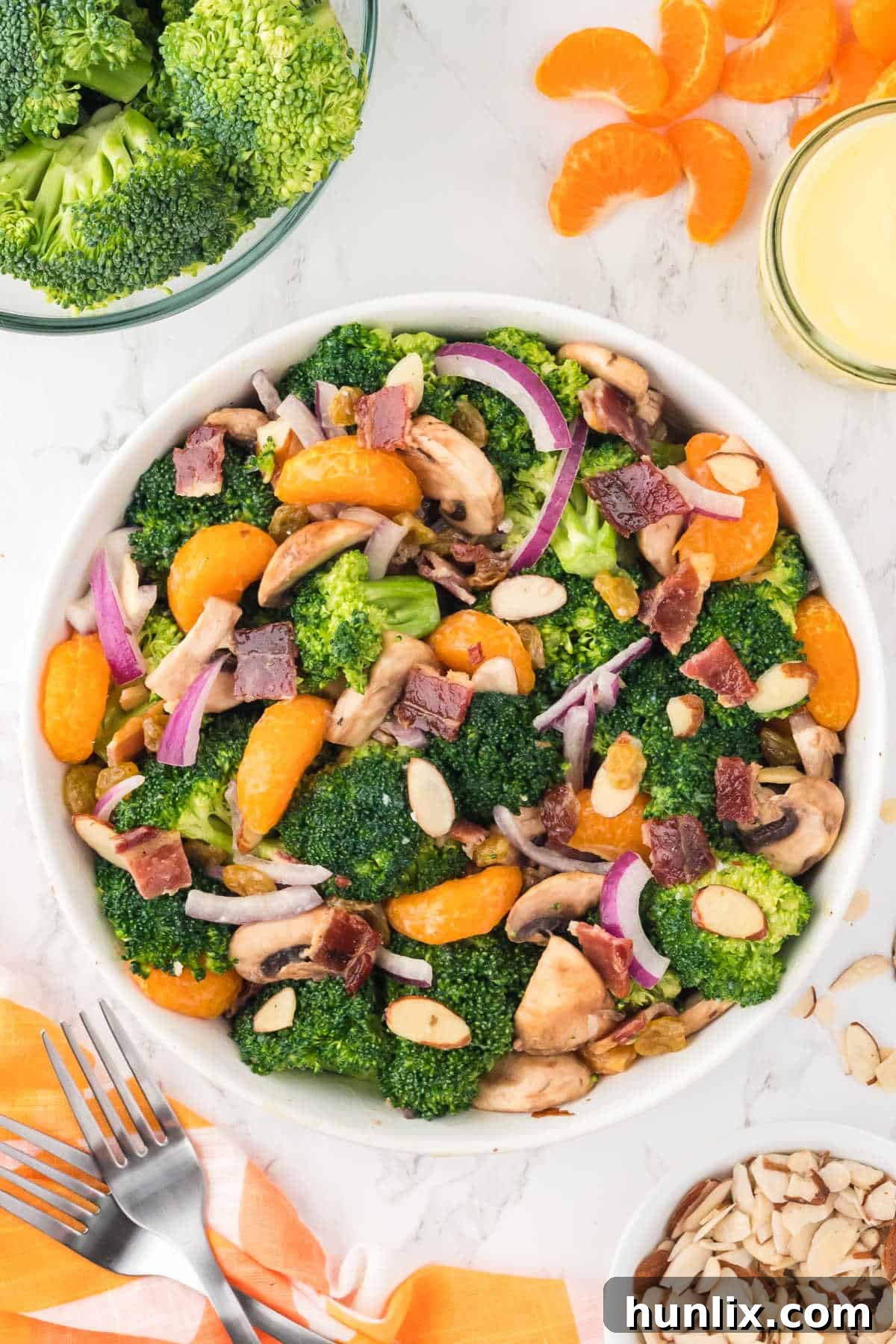 Creamy Broccoli Salad 2 A vibrant bowl of broccoli salad, ready to be served.