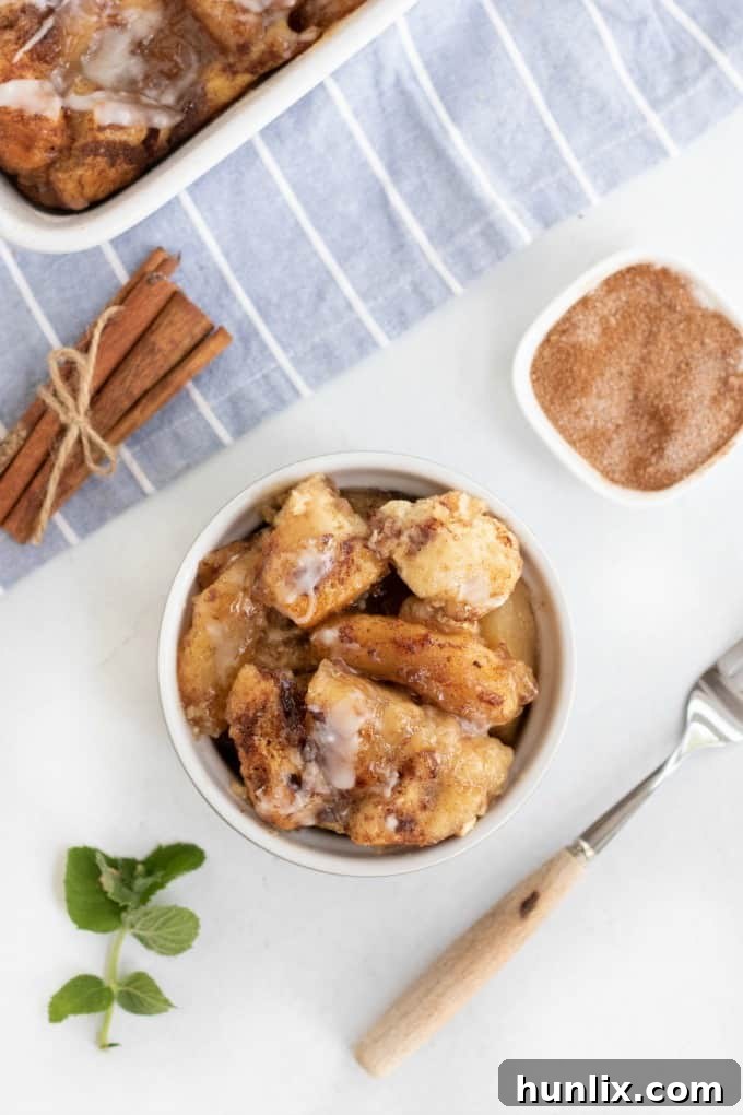 Warm Apple Cinnamon Breakfast Bake 6 Another view of the casserole in a ramekin, emphasizing its delicious layers.