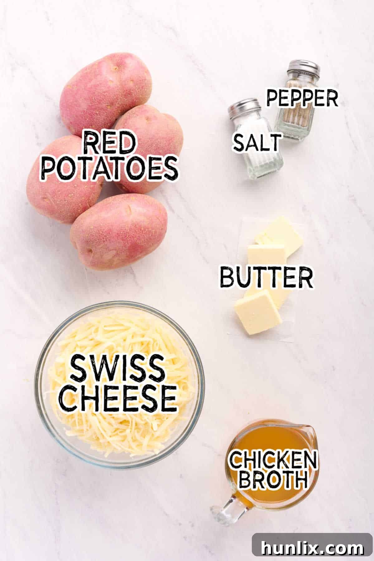 Swiss Potatoes ingredients.
