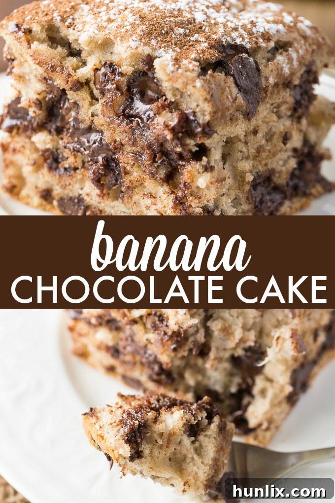 A collage of Banana Chocolate Cake images, highlighting its visual appeal and deliciousness.