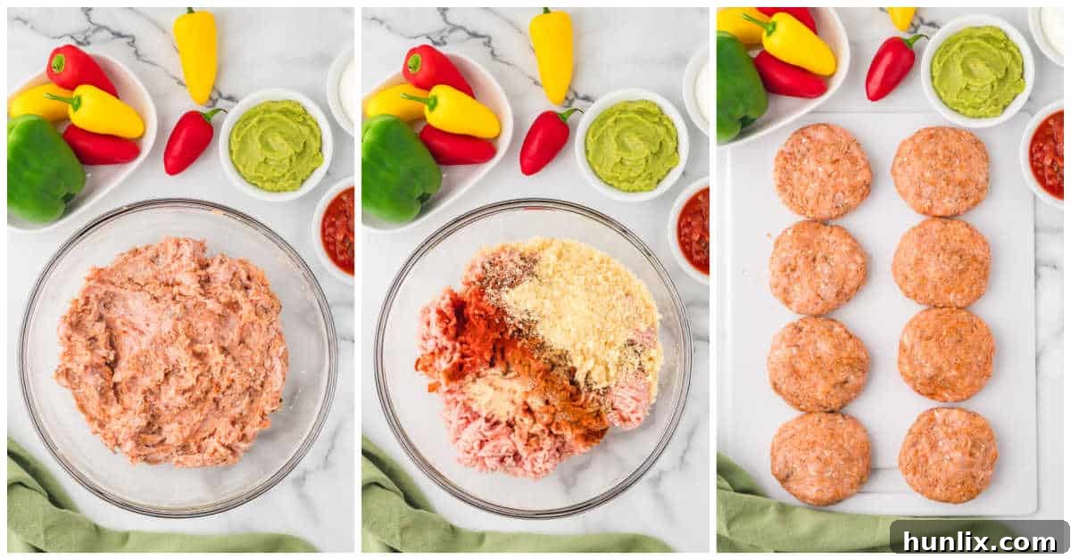 Sizzling Fajita Chicken Burgers 4 Steps to make chicken fajita burgers.