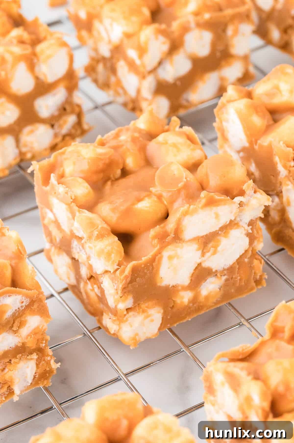 The recipe on a wire rack.