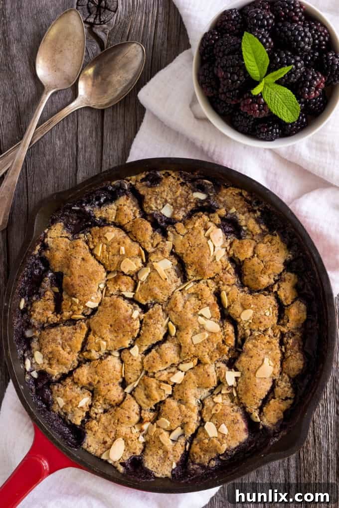 Rustic Skillet Blackberry Cobbler 2 Blackberry Cobbler in a Cast-Iron Skillet - The closest you can get to the Old-Fashioned recipe while staying 100% healthy.