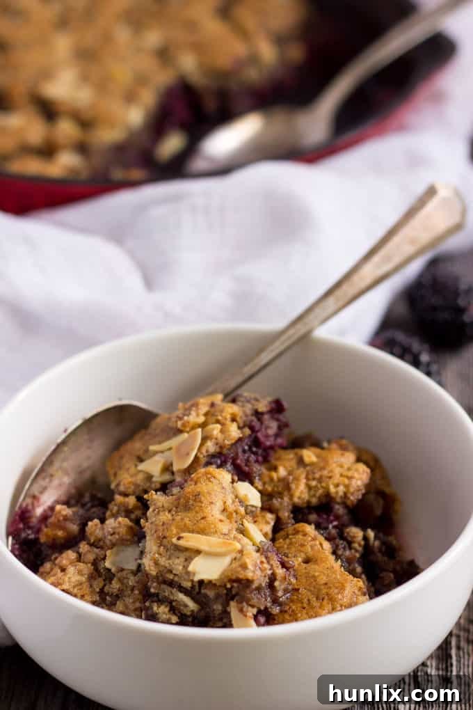 Rustic Skillet Blackberry Cobbler 4 Blackberry Cobbler in a Cast-Iron Skillet - The closest you can get to the Old-Fashioned recipe while staying 100% healthy.