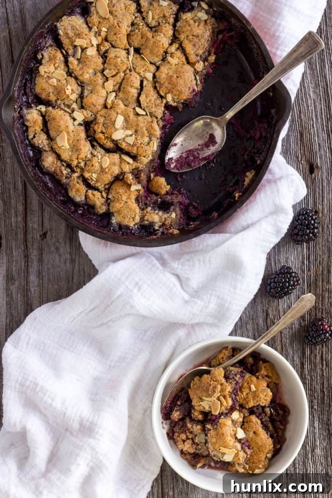 Rustic Skillet Blackberry Cobbler 5 Blackberry Cobbler in a Cast-Iron Skillet - The closest you can get to the Old-Fashioned recipe while staying 100% healthy.