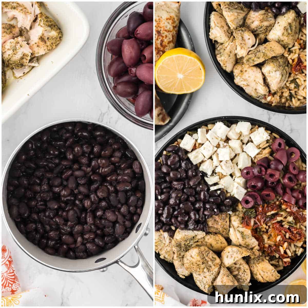 Vibrant Mediterranean Chicken Rice Bowl 8 Steps to make Mediterranean Chicken and Rice Bowl.