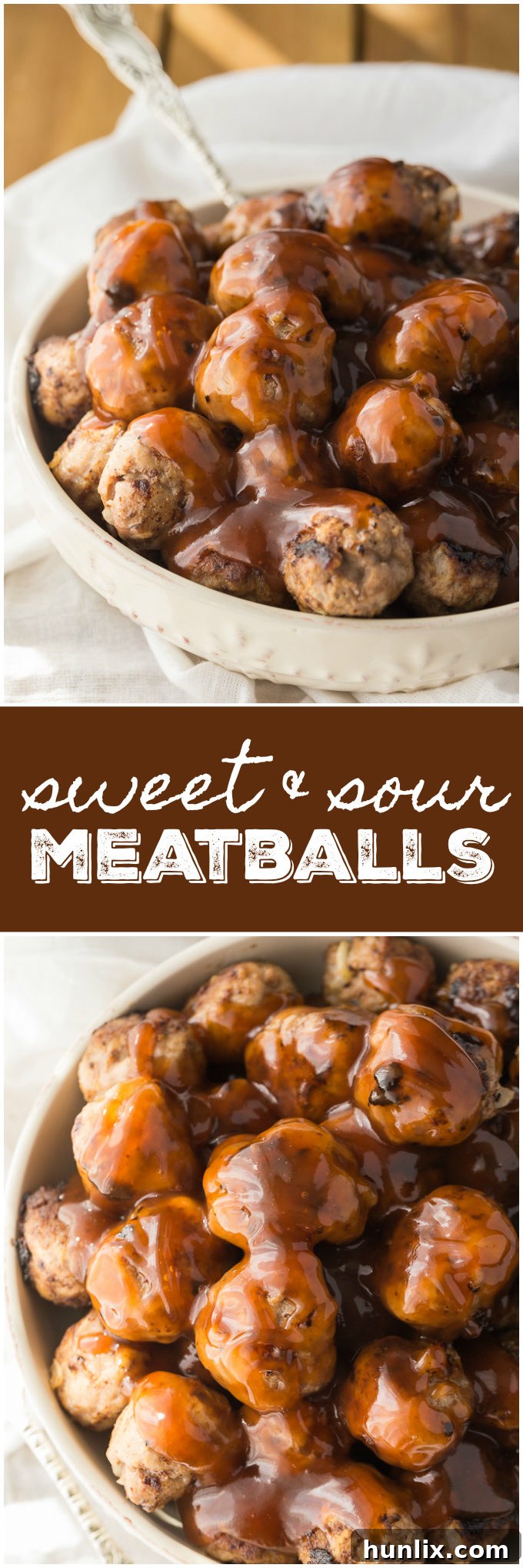 Glazed Sweet and Tangy Meatballs 5 Sweet and Sour Meatballs - Your favorite Chinese dish becomes a crowd-pleasing appetizer. These easy meatballs are smothered in a sweet and tangy sauce and ready in 30 minutes.