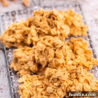 No-Bake Butterscotch Cookies on a wire rack.