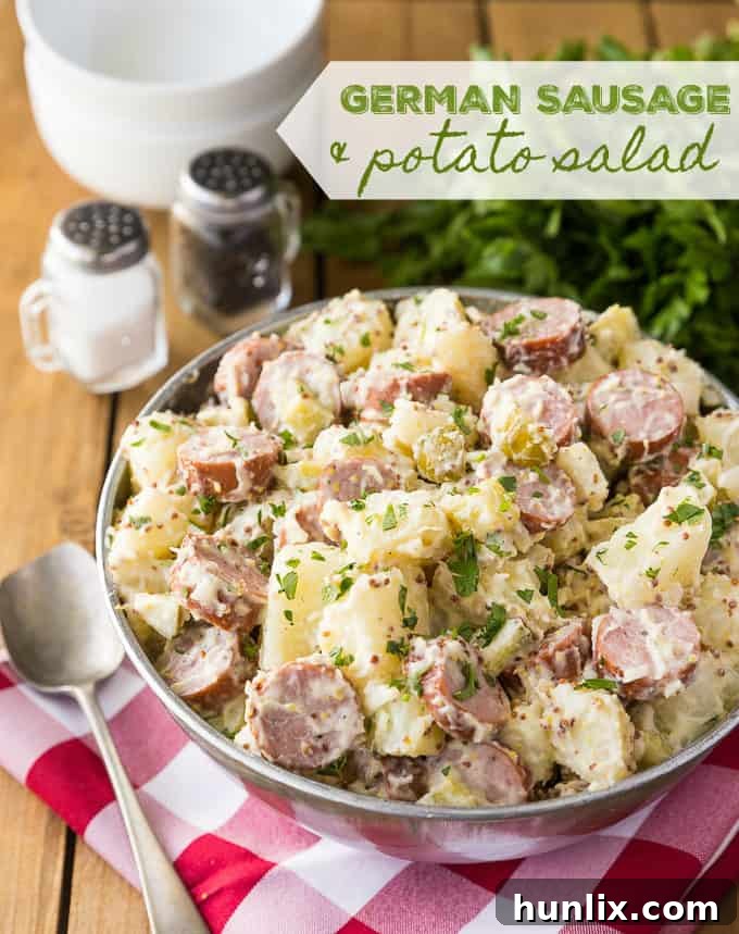 German Comfort Plate: Sausage and Potato Salad 7 Grilled Maple Lodge Farms Smokies chicken sausages, sliced into perfect rounds, ready to be added to the potato salad.