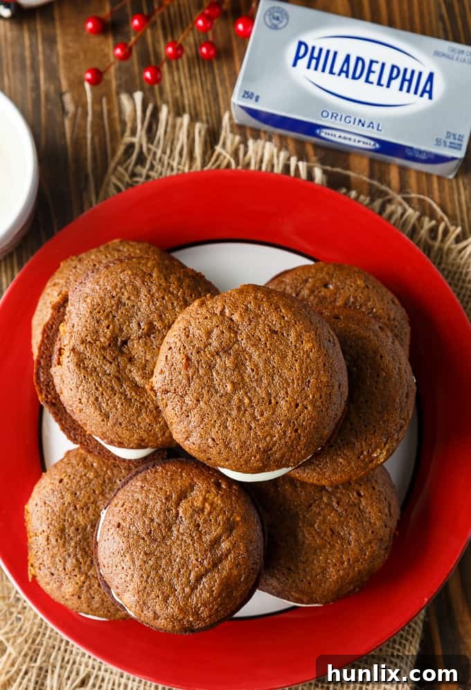 Gingerbread Whoopie Pies - A close-up of the delicious filling.
