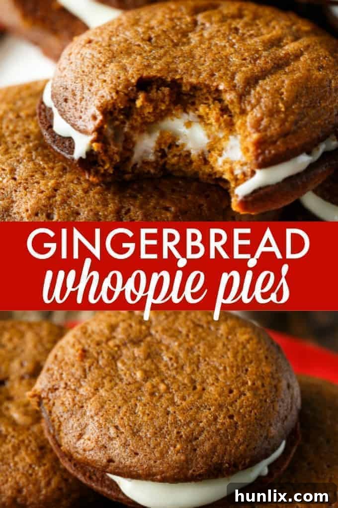 Gingerbread Whoopie Pies - Step-by-step preparation collage.