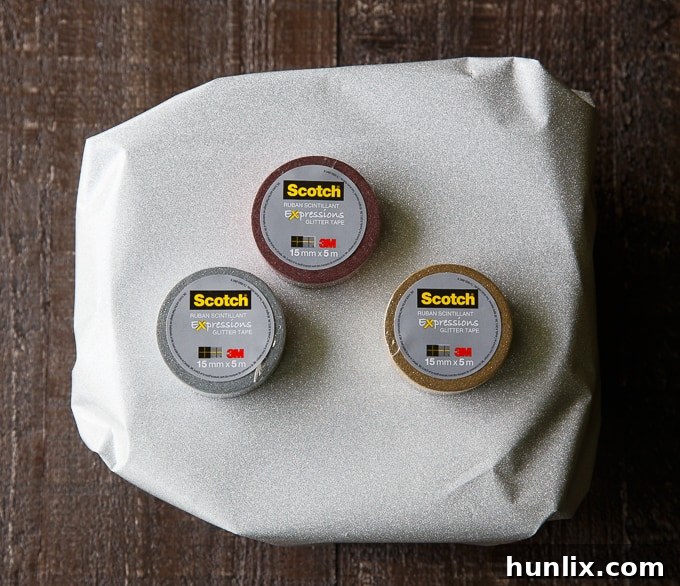 A Homemade Gift Idea - Send your friends and family a batch of yummy Snickerdoodles and decorate your gift with Scotch Brand Expressions Glitter Tape!