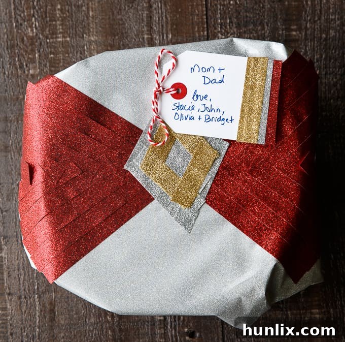 A Homemade Gift Idea - Send your friends and family a batch of yummy Snickerdoodles and decorate your gift with Scotch Brand Expressions Glitter Tape!