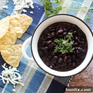 Slow Cooker Black Beans - Make the best dried black beans in the Crockpot!