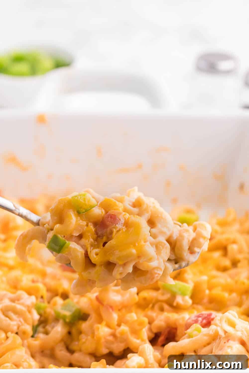 Fiesta Mac & Cheese 4 Salsa Macaroni & Cheese - Classic mac and cheese with a Tex Mex twist! Spice levels can be controlled by using medium or hot salsa, which is a great compliment to the cheesy, creamy sauce.