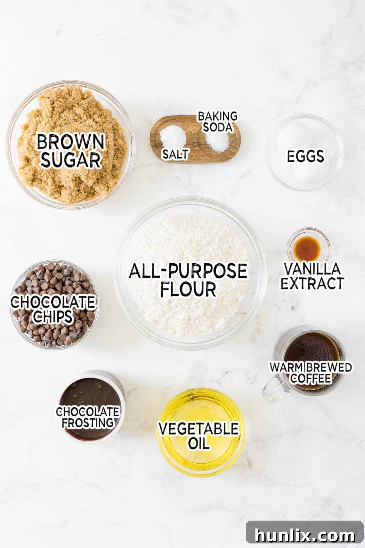 Ingredients on a white background.