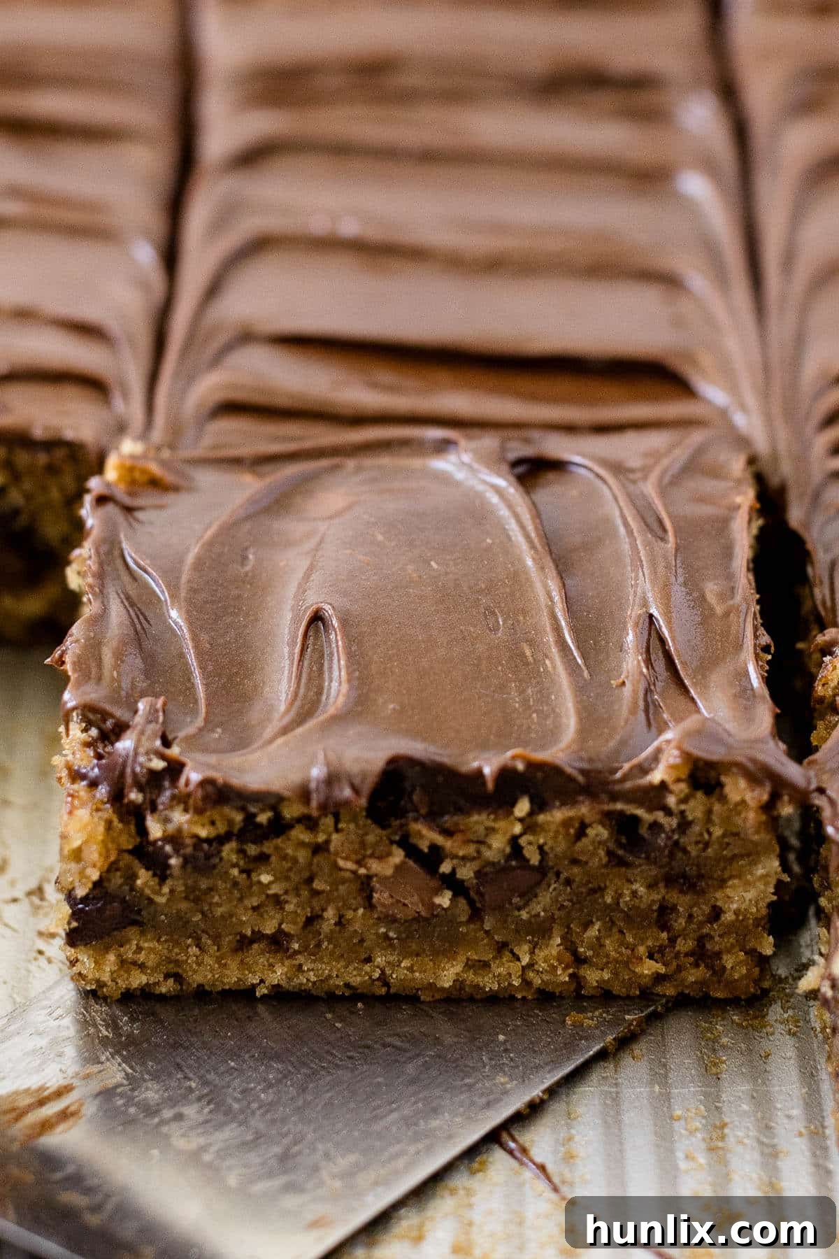 A slice of cake in a pan.