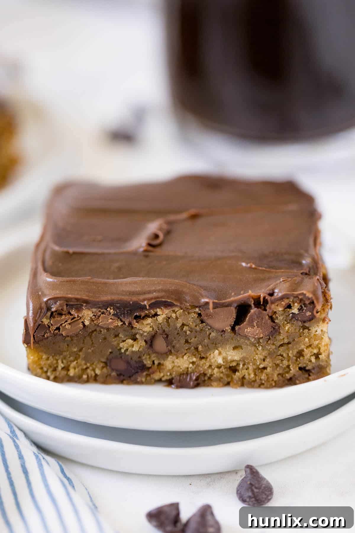 A piece of cake on a plate.