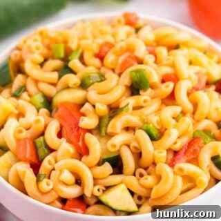 Creamy Pasta Delight 7 Macaroni salad in a bowl.