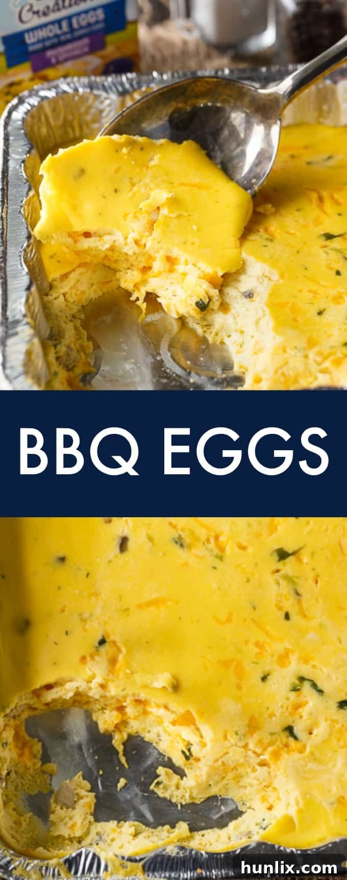 A comprehensive collage of captivating BBQ Eggs images, meticulously illustrating the entire recipe journey from raw ingredients to various angles of the perfectly cooked, cheesy, and fluffy breakfast, highlighting its delicious outcome and ease of preparation.