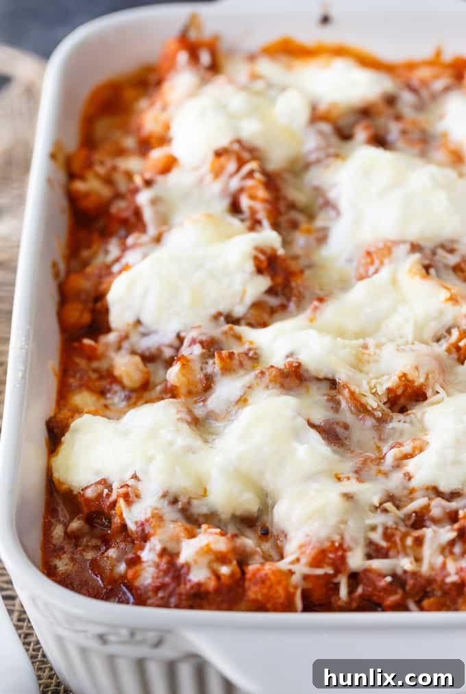 Keto Cauliflower Ziti - Enjoy all the flavours of a hearty Italian meal without the carbs! This keto casserole is meaty and cheesy.