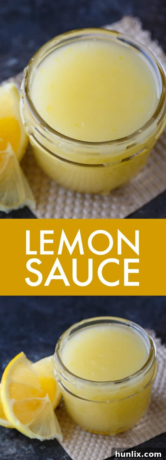 Bright Lemon Elixir 6 Large collage of various desserts topped with delicious Lemon Sauce, inspiring countless serving ideas.