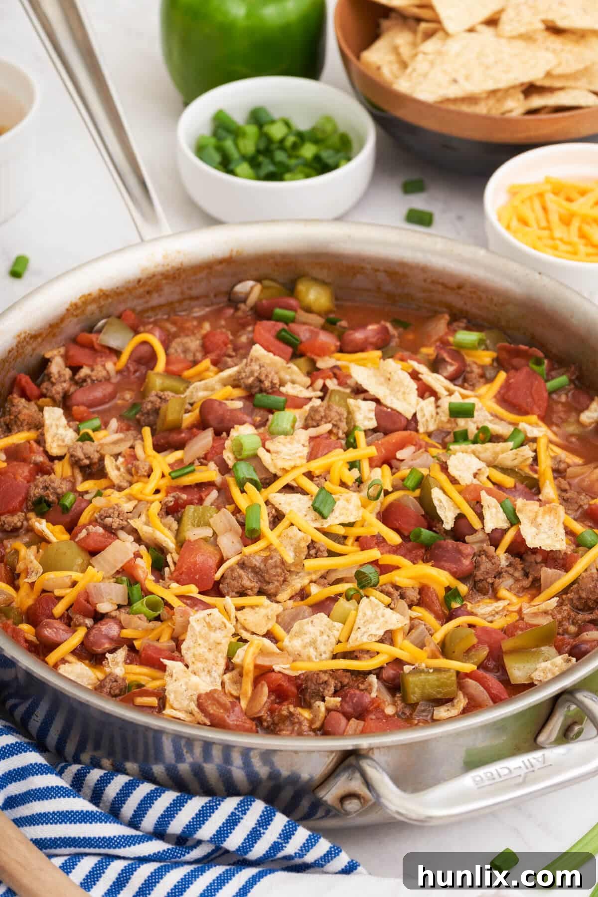 Cowboy Skillet Supper 7 Texas beef skillet in a pan.