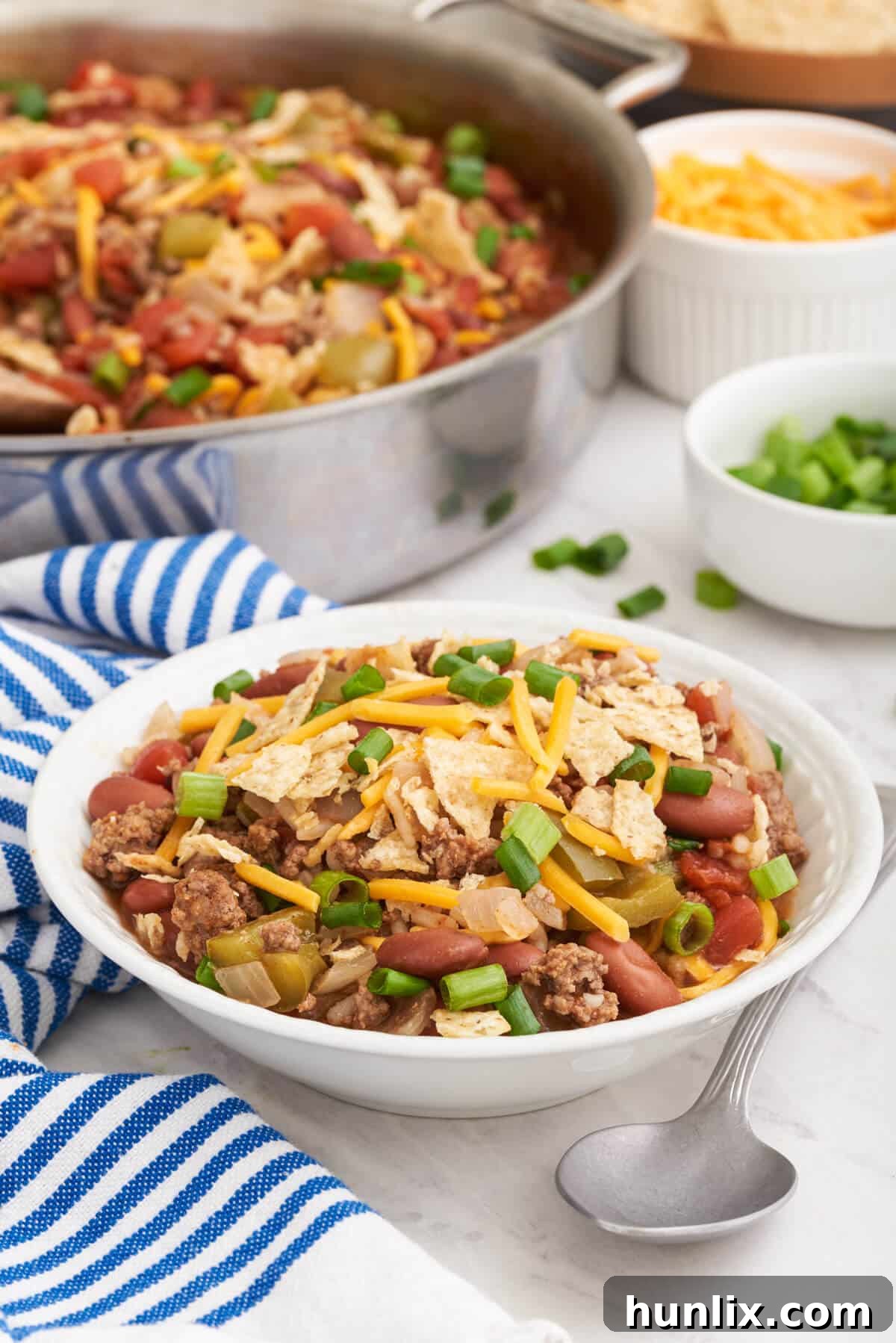 Cowboy Skillet Supper 8 Texas beef skillet on a plate.