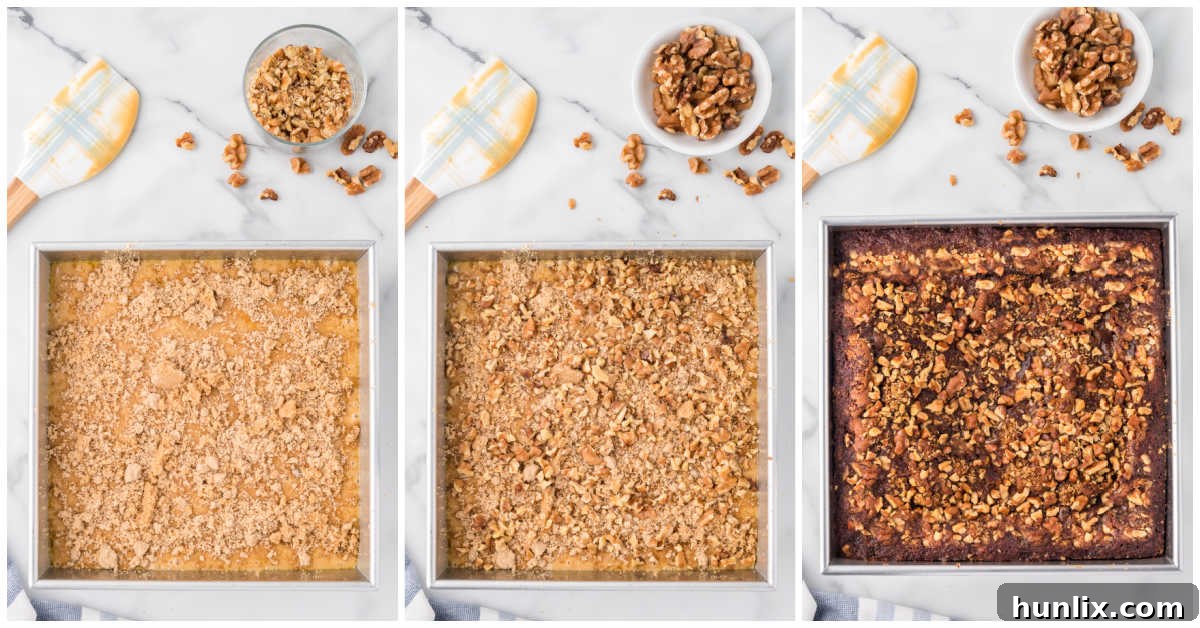 Collage of baking the cake.