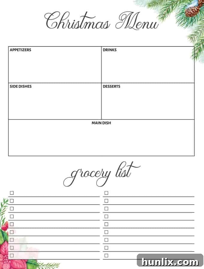 Your Ultimate Free Printable Christmas Planner 4 Christmas Menu Planner - Plan Your Holiday Feast with Ease