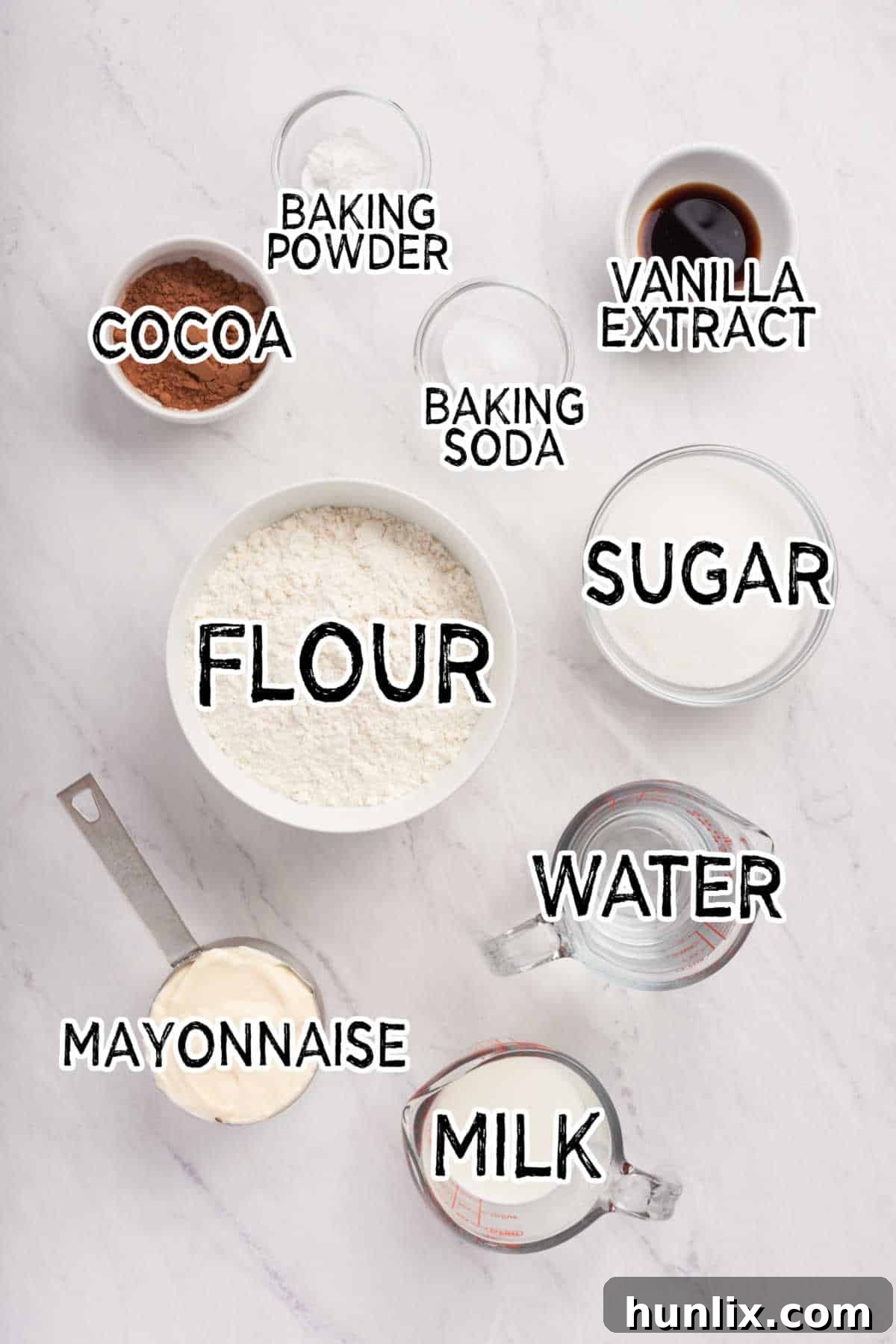 Ingredients on a white background.