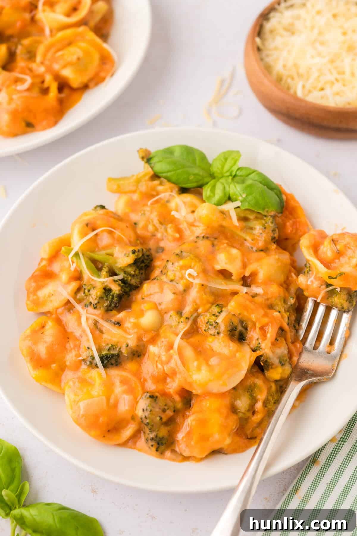 The recipe on a plate with a fork.