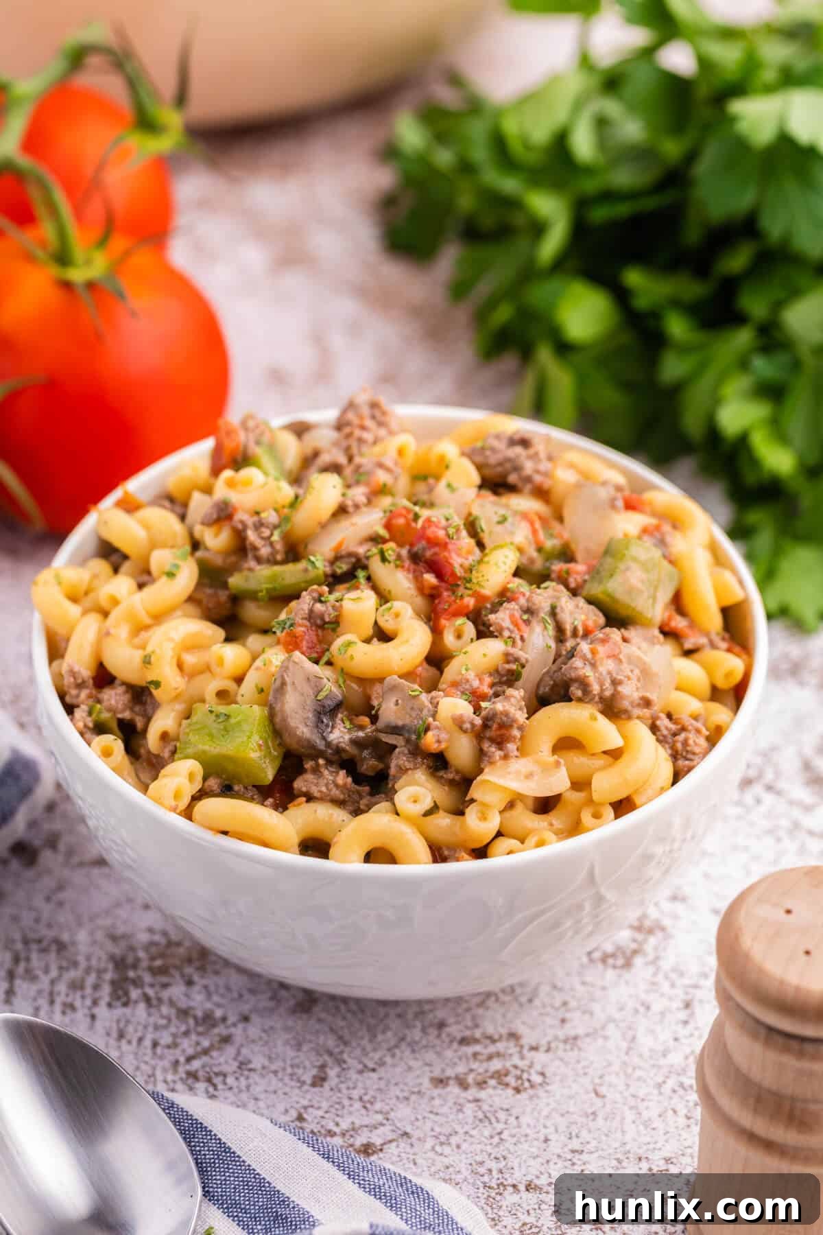 Mom's Heartwarming Macaroni 5 A delightful bowl of Mom's Macaroni, showcasing the rich texture and inviting steam.