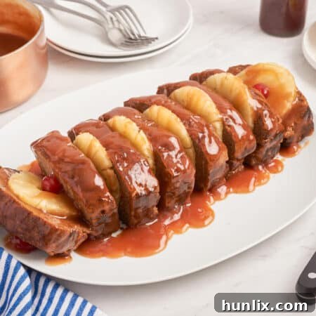 Island Spice Meatloaf 10 Caribbean meatloaf on a platter.