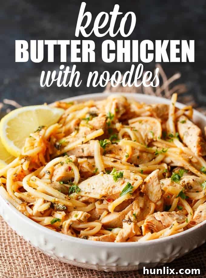 Ultimate Keto Butter Chicken Zoodle Bowl 6 Keto Butter Chicken with Noodles - My favorite low-carb dish made with palmini noodles! This simple