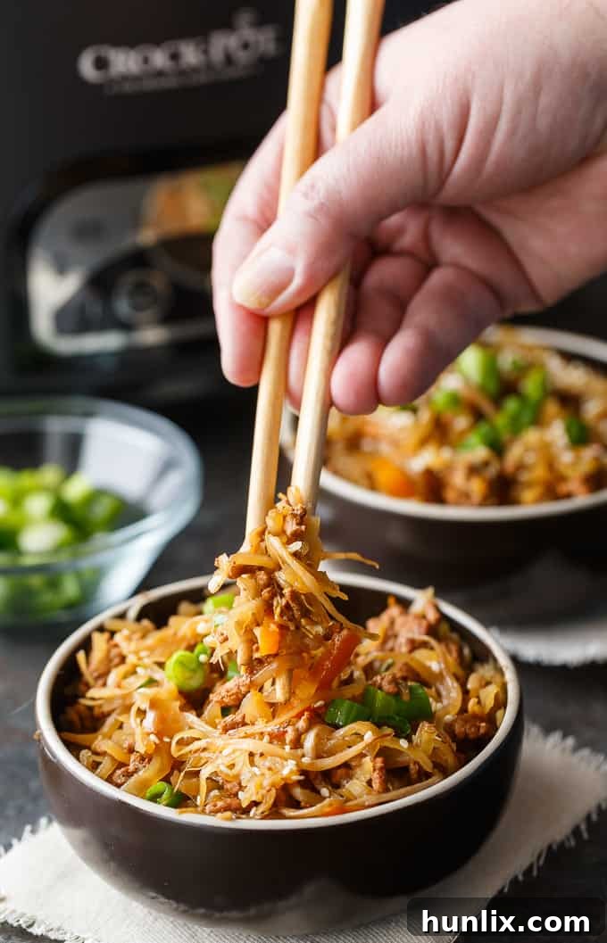 A perfectly portioned serving of Egg Roll in a Bowl with rice, ready to be enjoyed as a main dish.