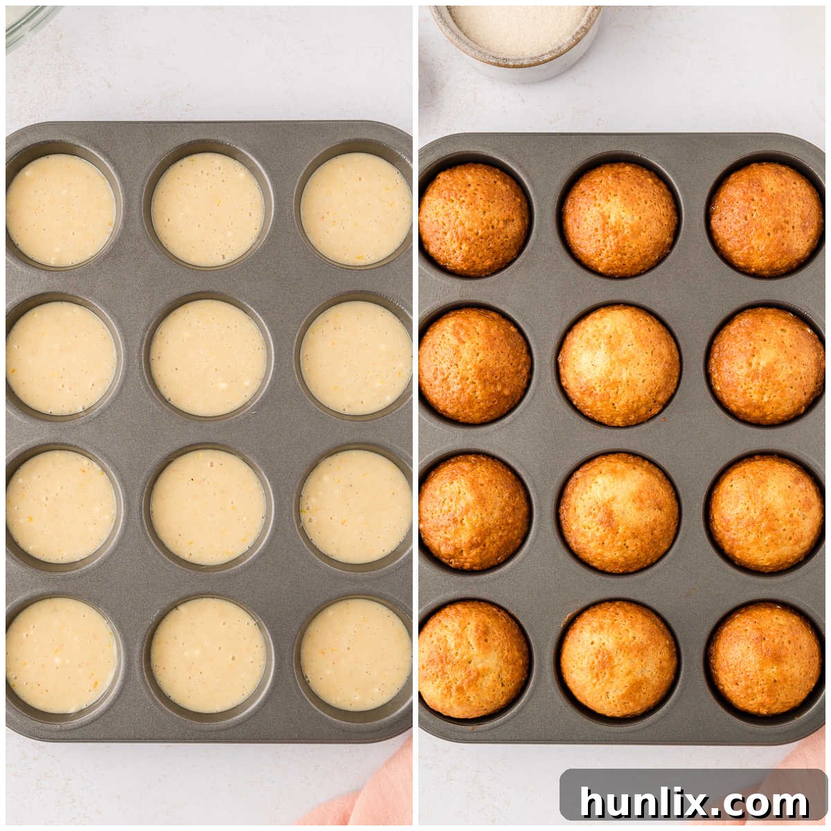 Sweetly Spiced Morning Muffins 5 Muffin batter poured into a greased muffin tin, ready for baking.