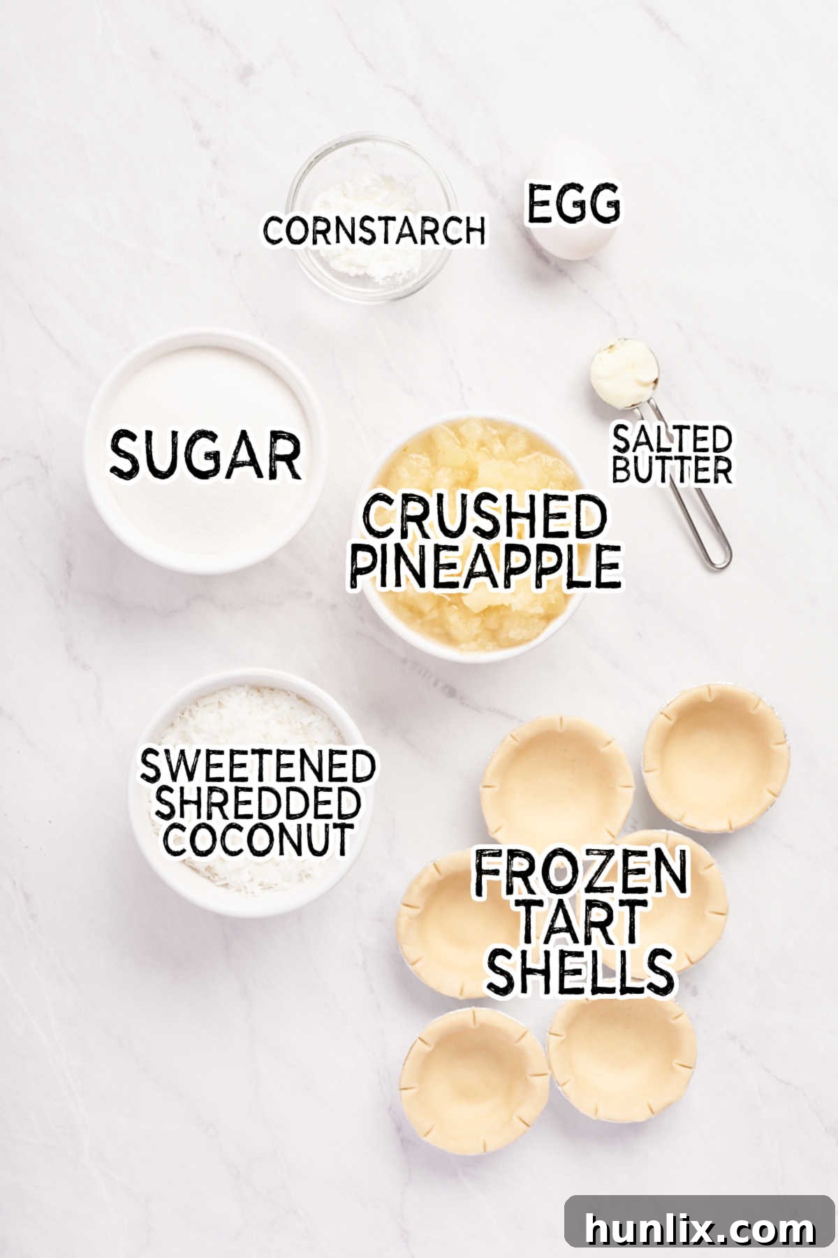 Pineapple tart ingredients.
