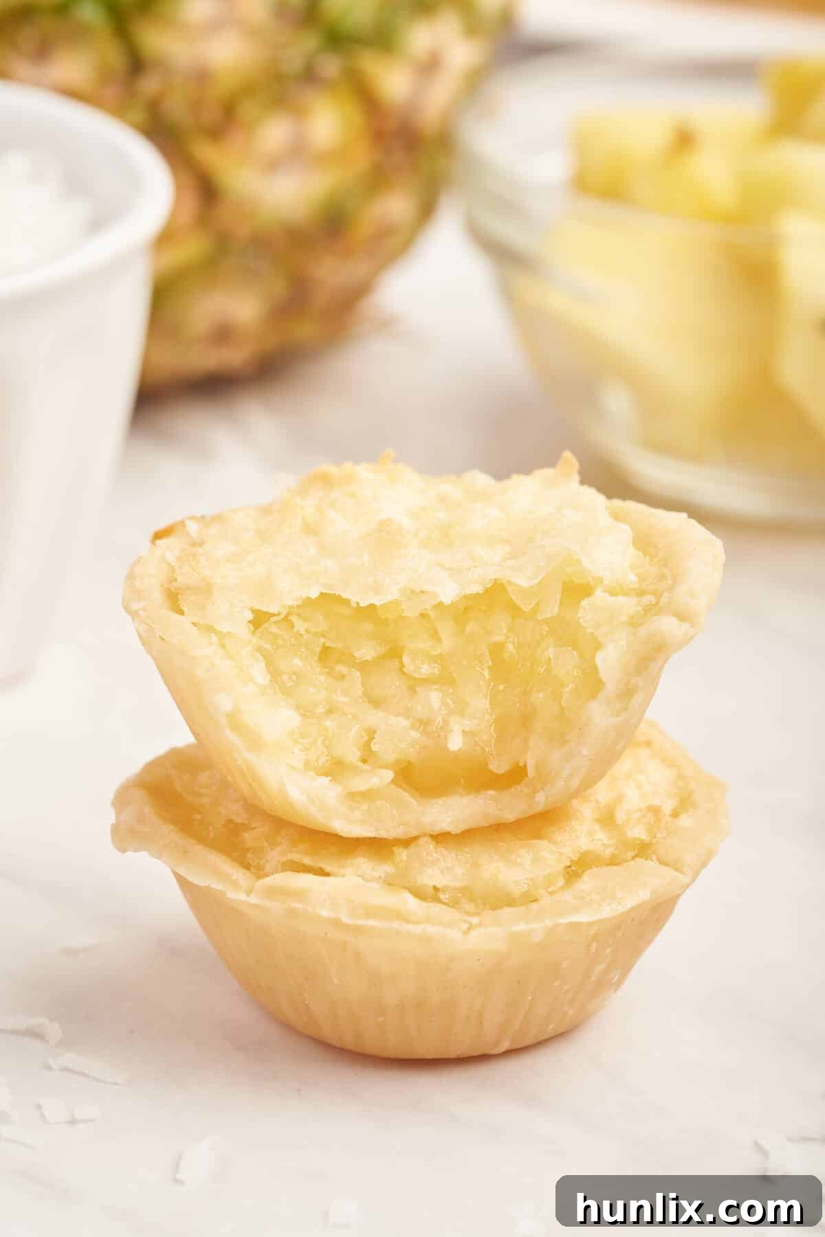 A stack of two pineapple tarts.