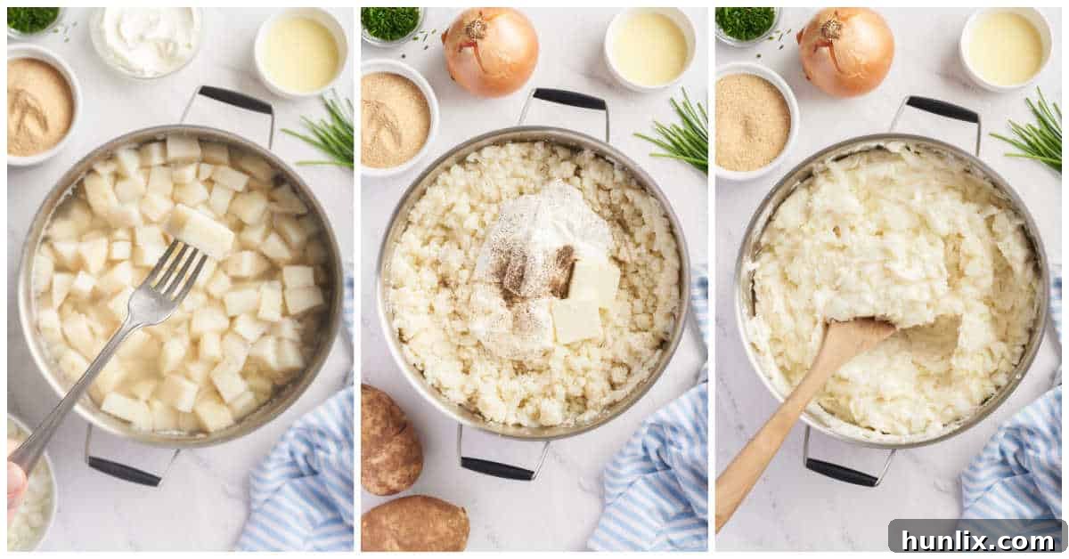 Steps to make Swedish potatoes.