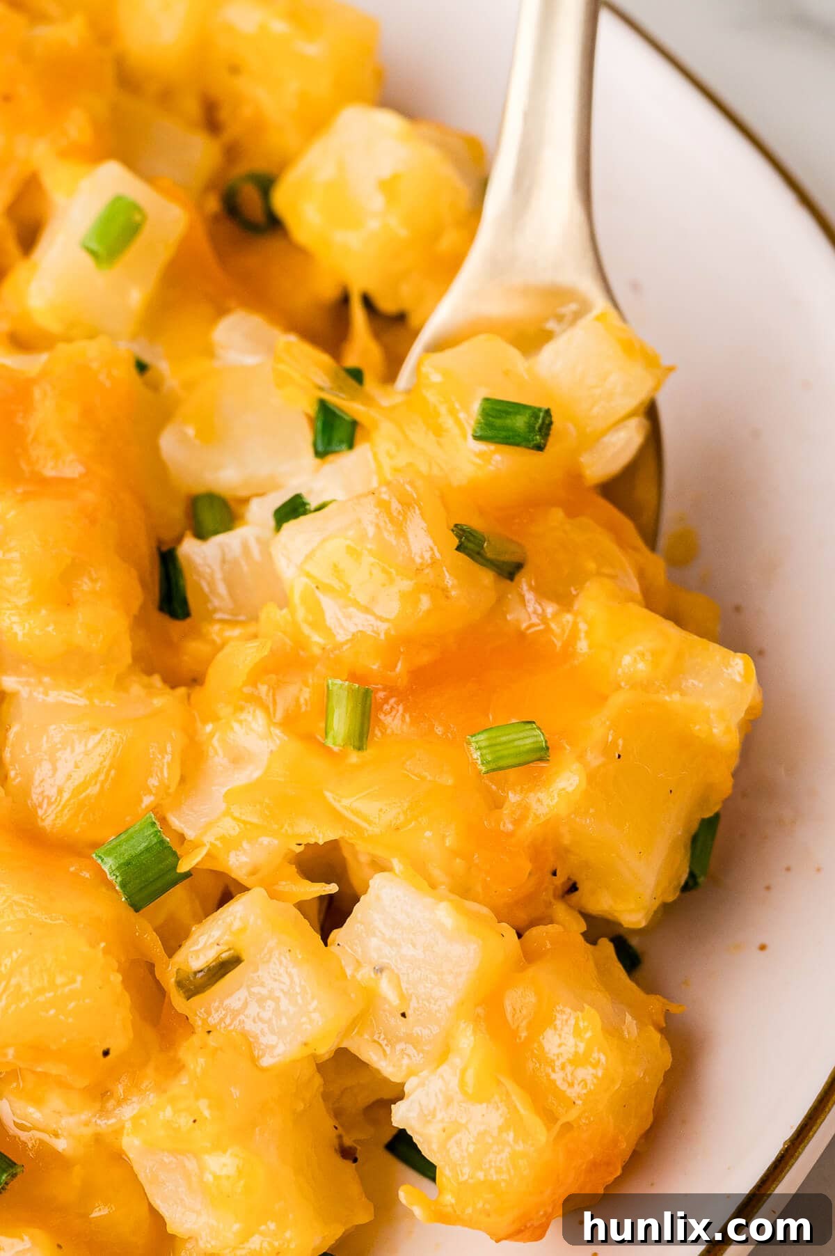 The recipe on a fork.