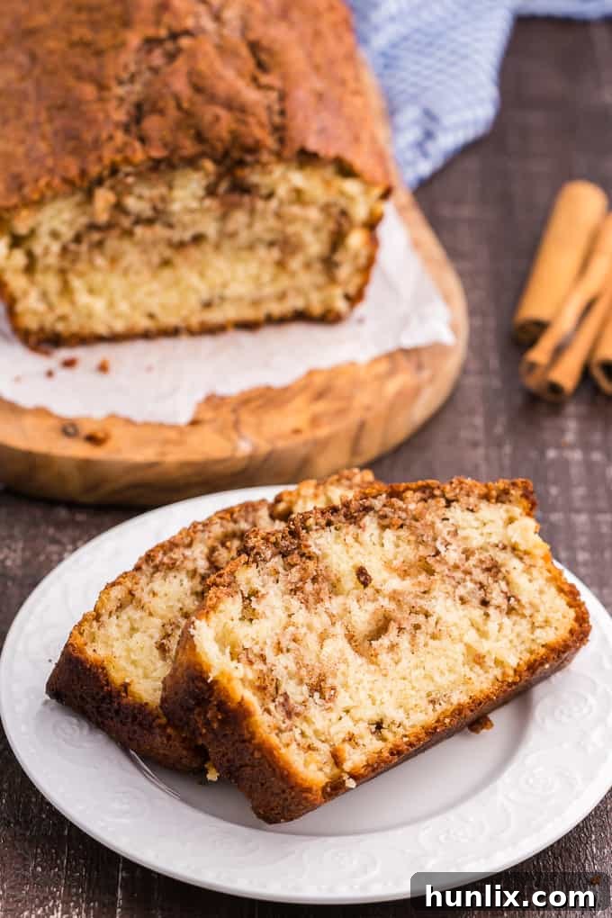 Freshly baked Cinnamon Bread on a cooling rack